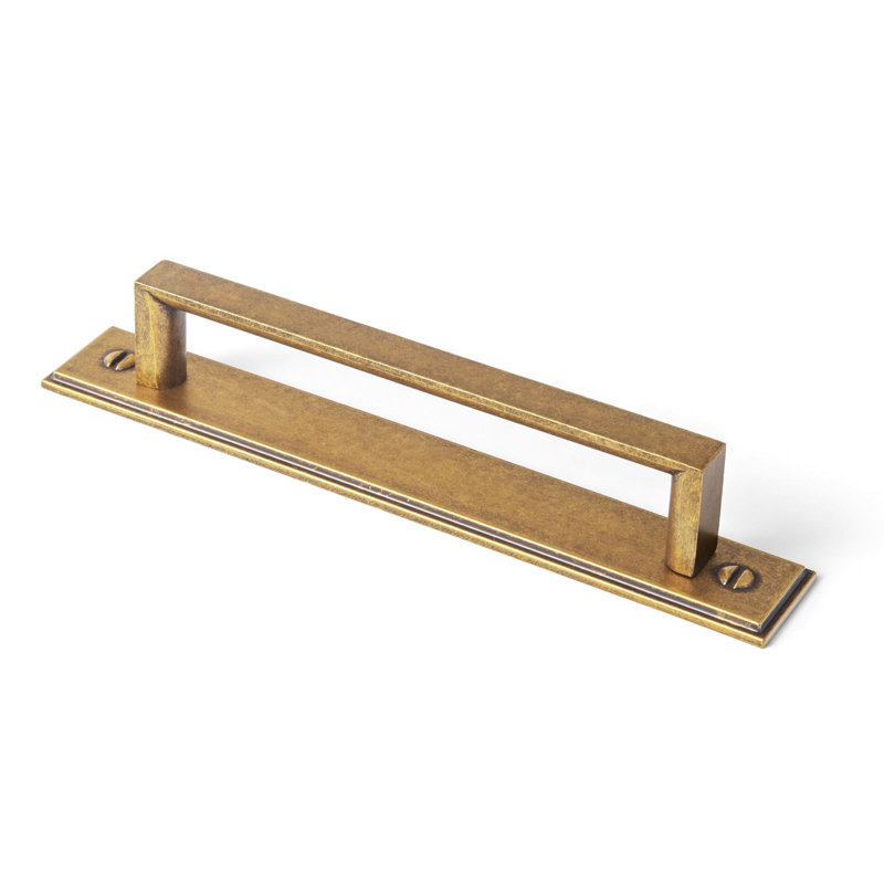 Bar Pull With Backplate Multipack, Antique Brass, 5"