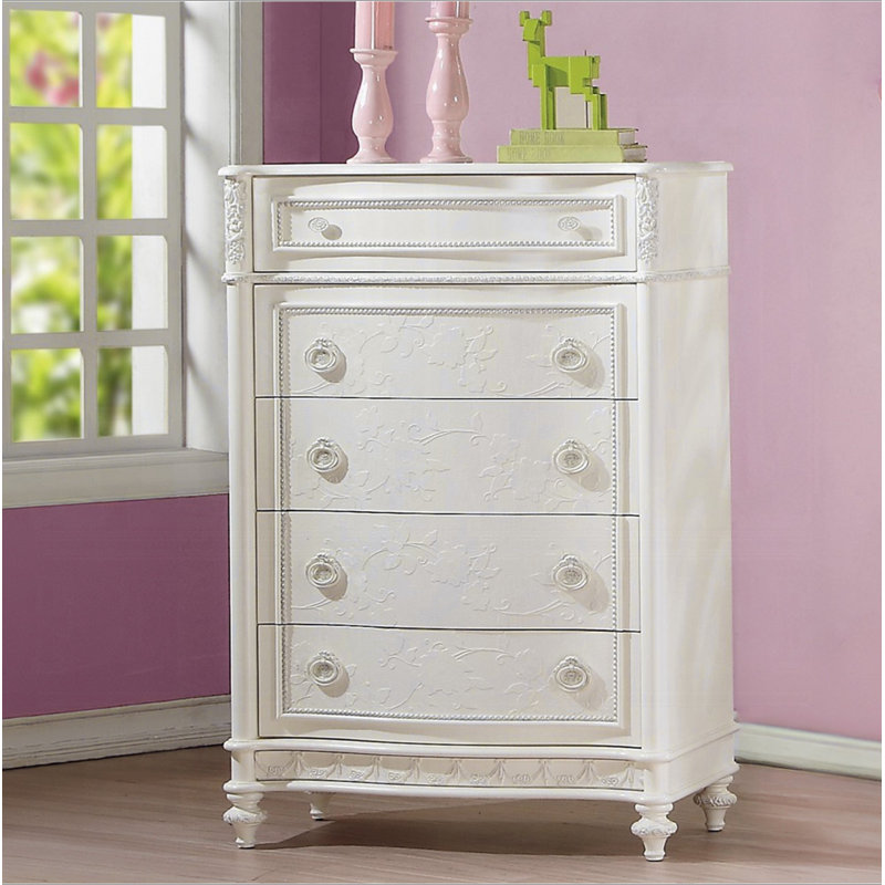 Commode 5 tiroirs Ivoire