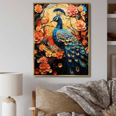 Benedito Peacock Collage, impression sur toile encadrée