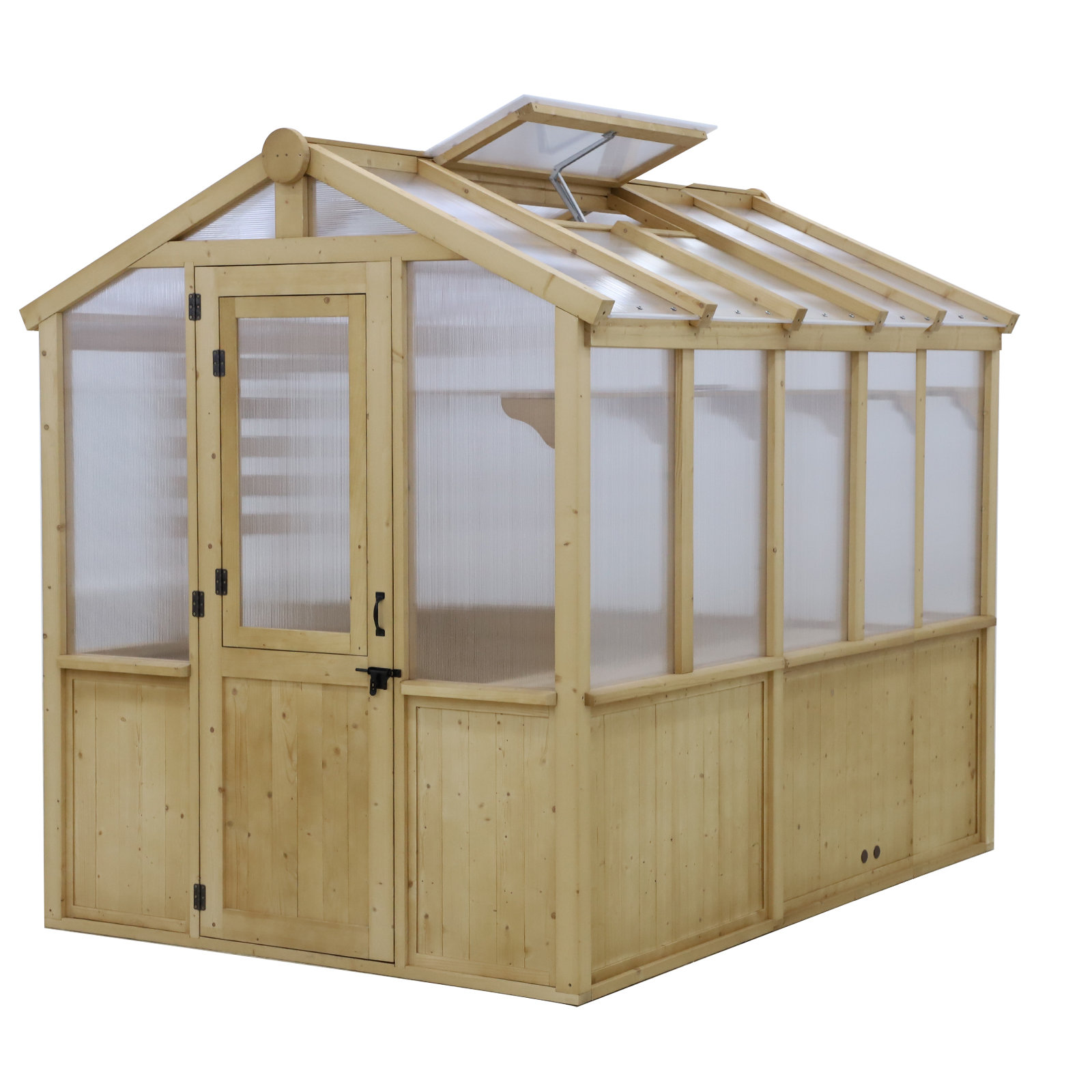 EAGLE PEAK 6.7'W x 9.7'D x 7.7’H Wooden Polycarbonate Greenhouse | Wayfair