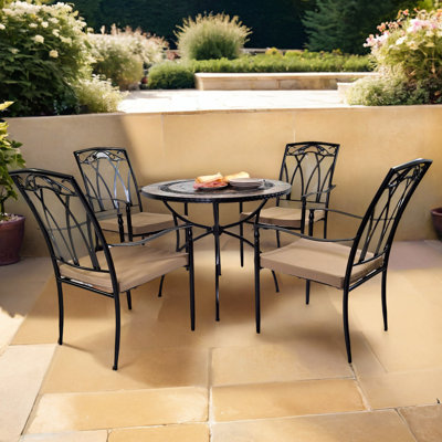 Villena 4 Seater Dining Set with Cushions