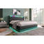 Lit double tapissier pleine grandeur, fonction DEL à 360 degrés, boutons / applications / télécommande, lit de rangement hydraulique avec chargement USB Type-C, noir, polyuréthane (sans matelas)-916509843-916509842