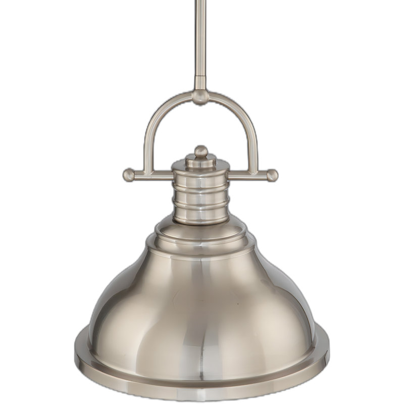 Mini-luminaire suspendu intérieur en nickel brossé à 1 lumière avec bol en forme de cloche de 12 po Abbie-J, Nickel brossé