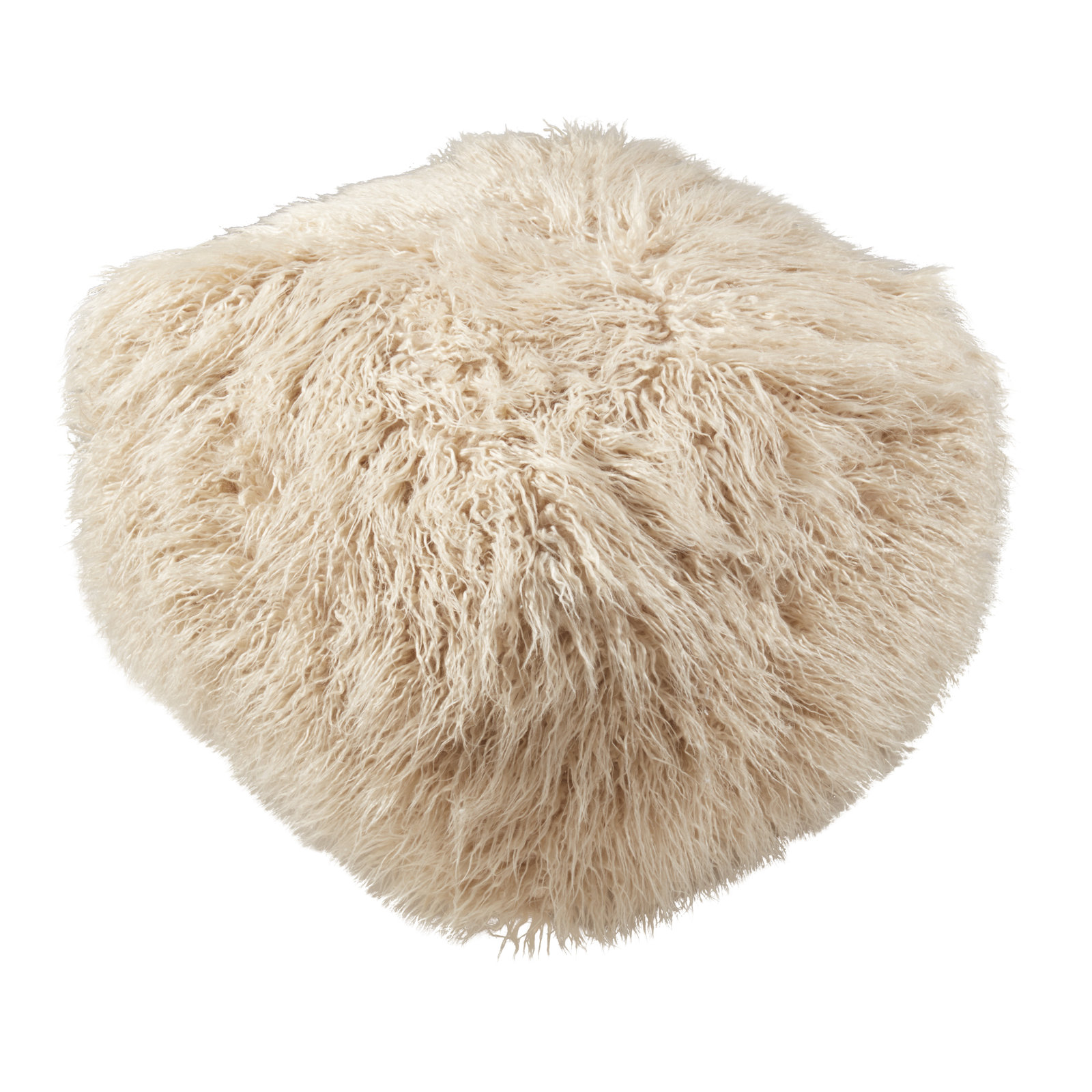 Snug Haven Pouf, Cream Acrylic