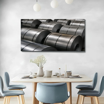 Canvas Wall Art cold rolled steel coil storage area steel industry plant Wall Decor for Living Room Bathroom Bedroom Office 20"H x 40"W Art Paintings, Ready to Hang