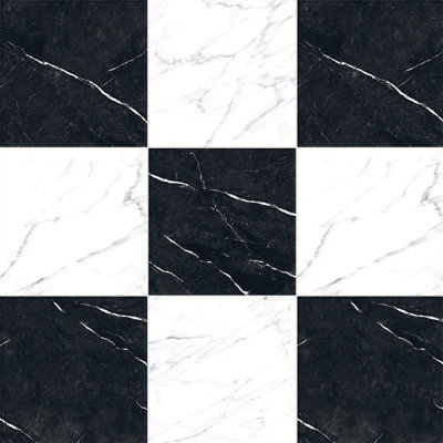 Tavari damier 10X10 Marquina et Carrare