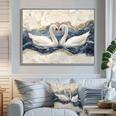 Dochas Marble Dance Of The Swan IV - Swans Wall Art
