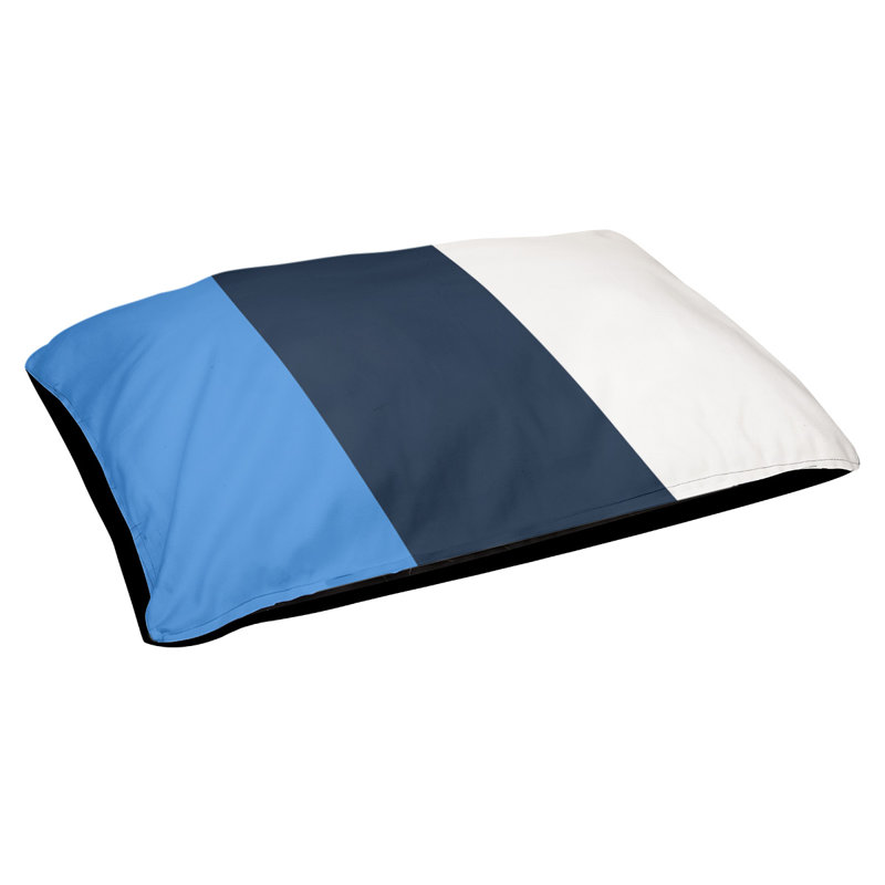 Coussin Golden State, Moyen (l 28 po x P 18 po x H 6 po), Blanc / bleu marine / bleu