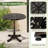 27” Round Cast Aluminum Patio Bistro Table with Hollow Top Cross Base for Backyard