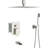 12" Ceiling Mount Shower System In Brushed Nickel - Square With Waterfall Tub Spout 3 Function, Rainfall & Handheld Valve Easy To Install And Sanitize Effectively 12 Inch Mounted Straightforward