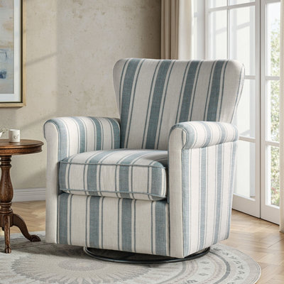 Darnelle Transitional Upholstered Swivel Rocker Armchair