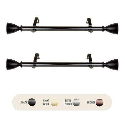 Ayla 1" Side Adjustable Single Curtain Rod