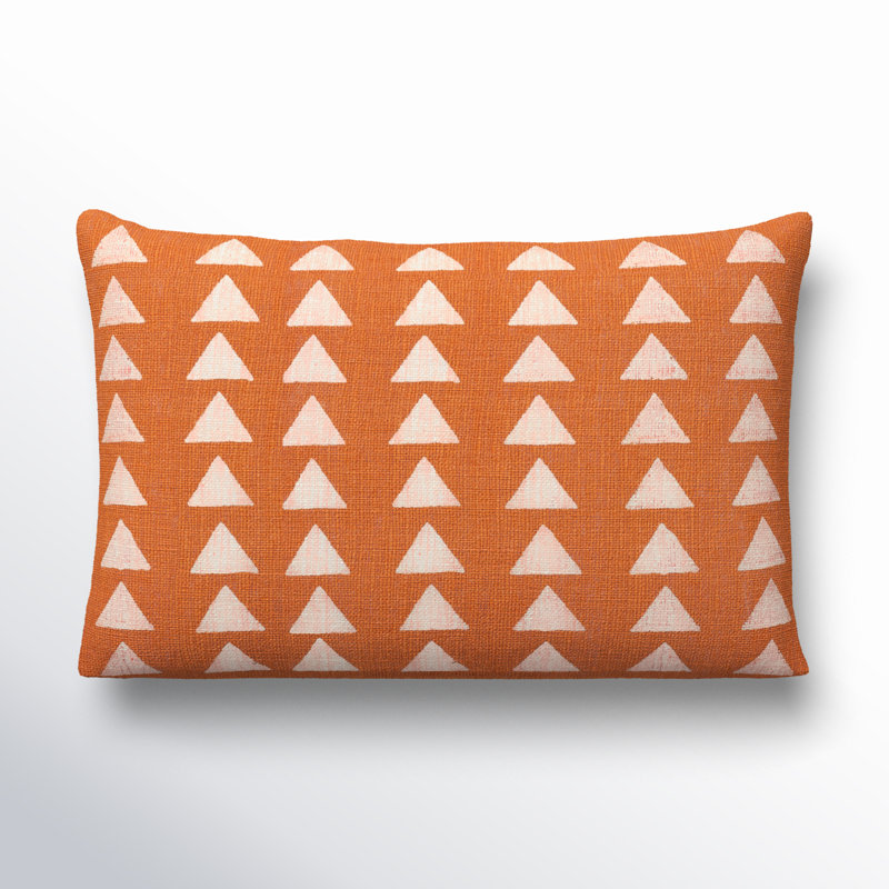 Sady Geometric Down Throw Pillow, Brick Red/Dusty Pink