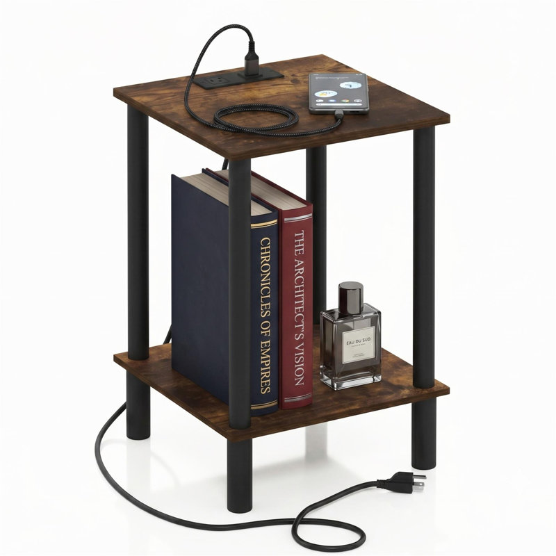  Table de bout Turn-N-Tube à 2 niveaux avec port de charge USB Type-C