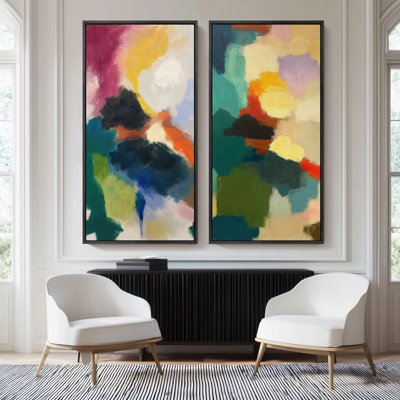 Grand ensemble d'art mural encadré en toile 60 po x 30 po x 2 pièces