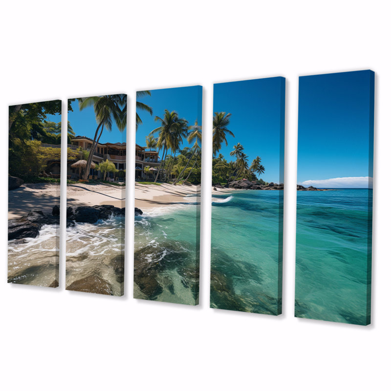 Dominicain Playa Paradise sur toile, reproduction de 5 pièces