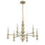 Lustre 6 lumières Crescent en laiton noble