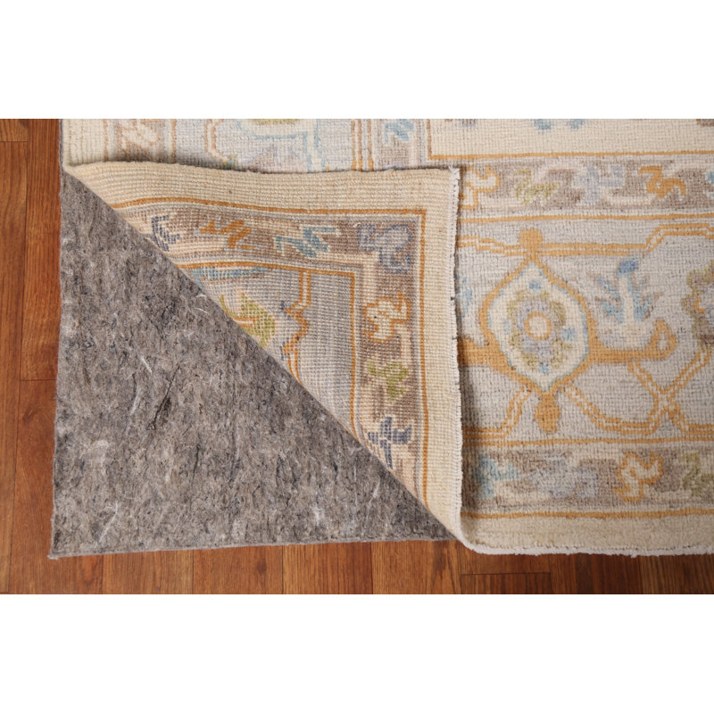 Ivory Oushak Vegetable Dye Turkish Area Rug 9