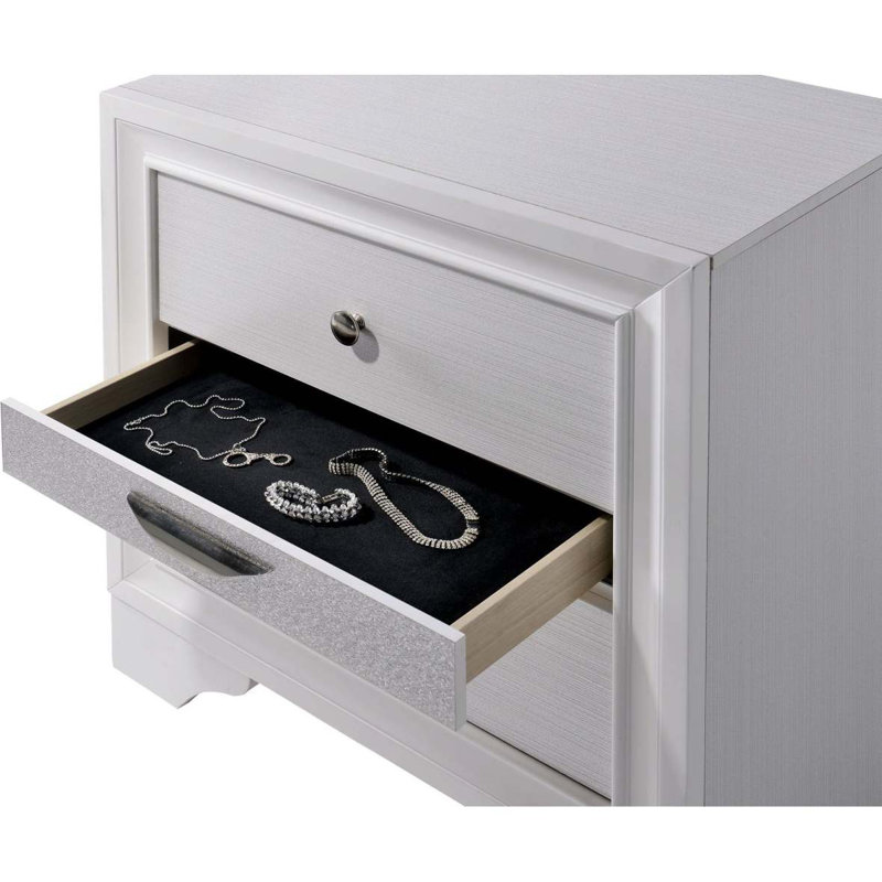 Table de chevet contemporaine 1Pc, Blanc