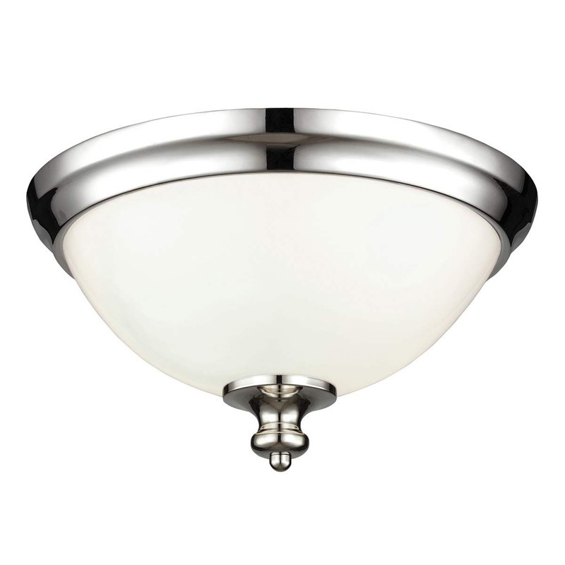 Tomblin Glass Flush Mount, Polished Nickel
