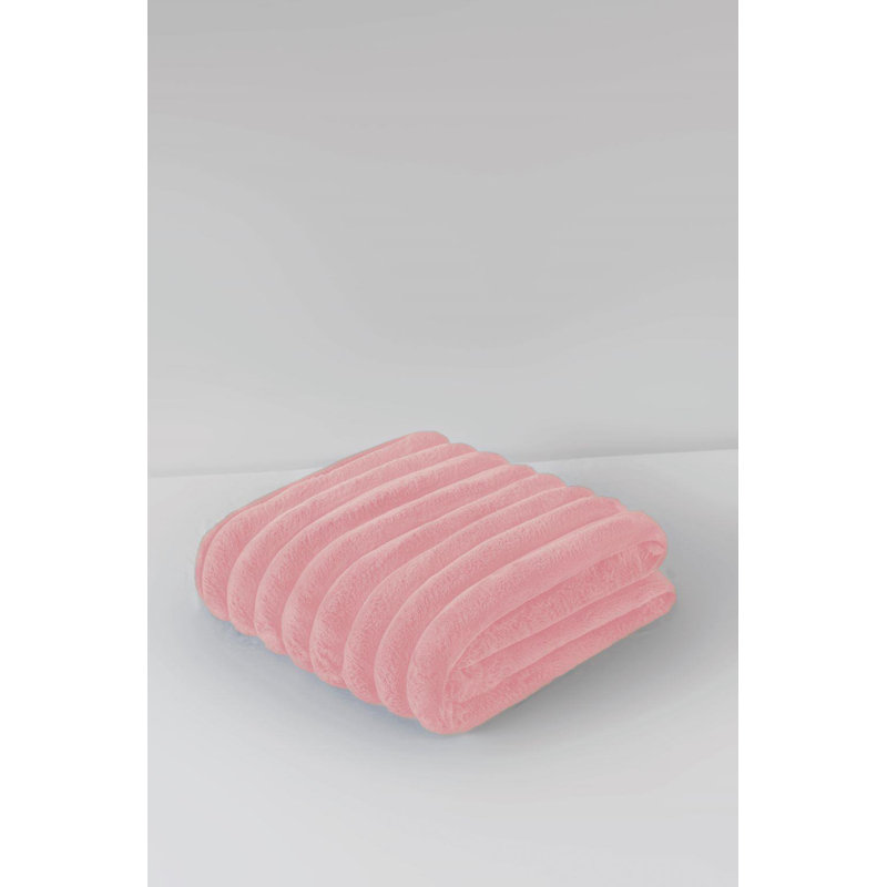 Ribbed Throw Blanket, Blush