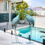 House Of Avana Pair Of Blue Metal Crane Garden Statues
