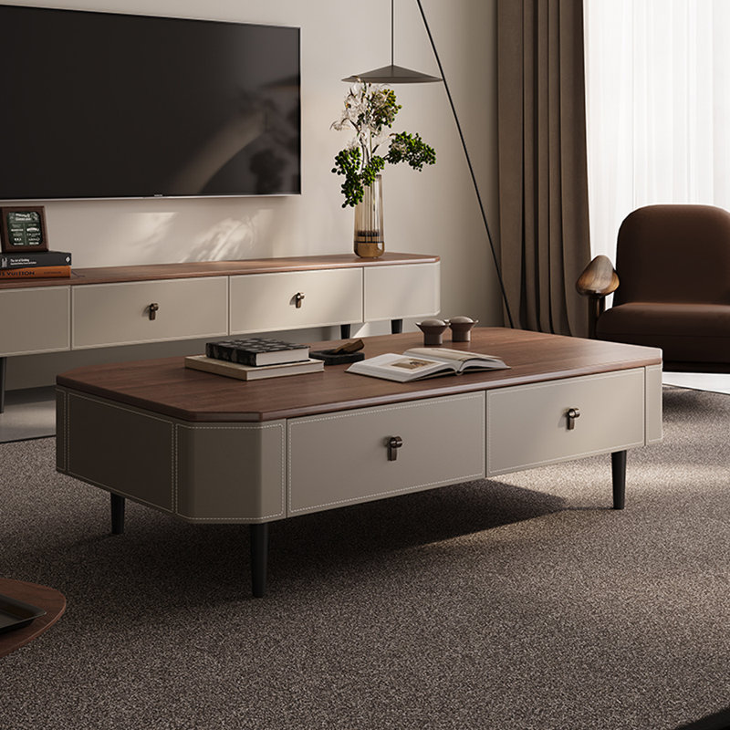 Table basse moderne de luxe minimaliste, H 15,75 po x L 51,18 po x l 27,56 po