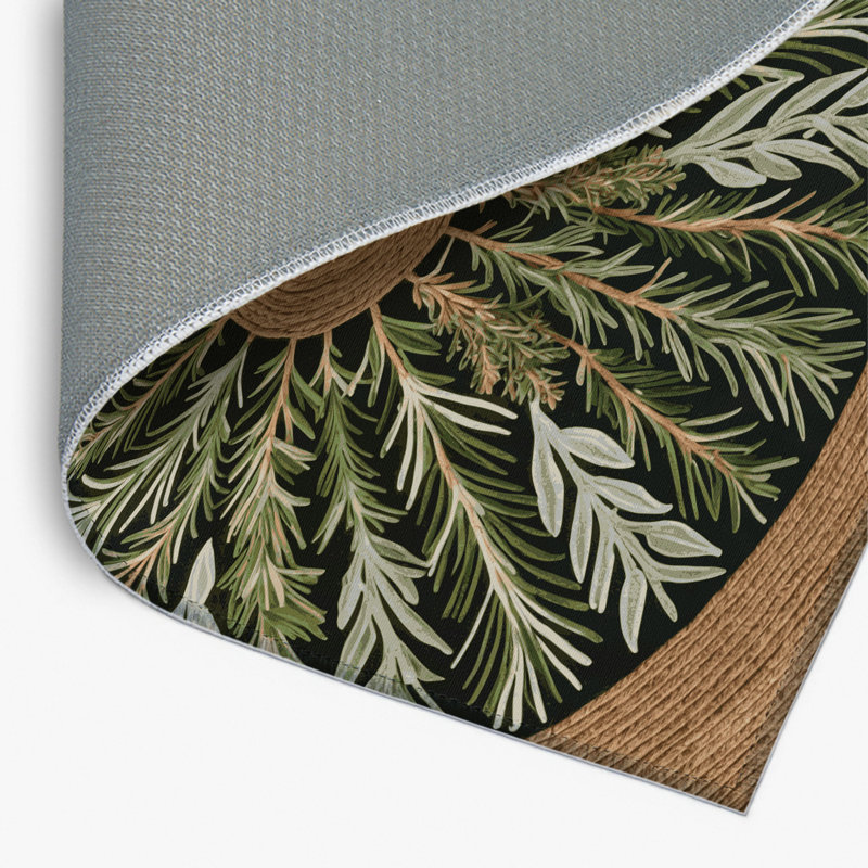 Botanical Brown Indoor and Outdoor Area Rug, Rectangle 2' x 3'