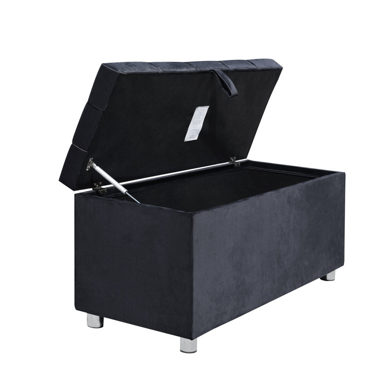 Greco Upholstered Storage Bench, Grey