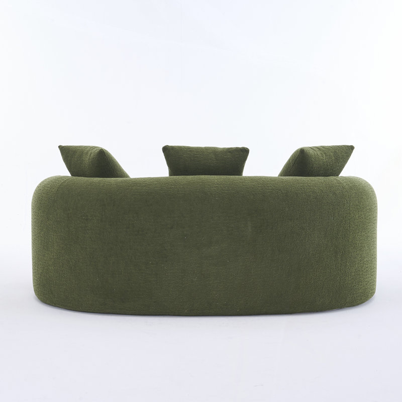 Double-seat sofa, Wood Grain Chenille fabric, full sponge compression sofa,double-seat compression sofa with 2 pillows for living/ Home/Furniture/ Apartment/Office