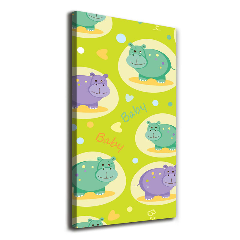 Hippos - Wrapped Canvas Print
