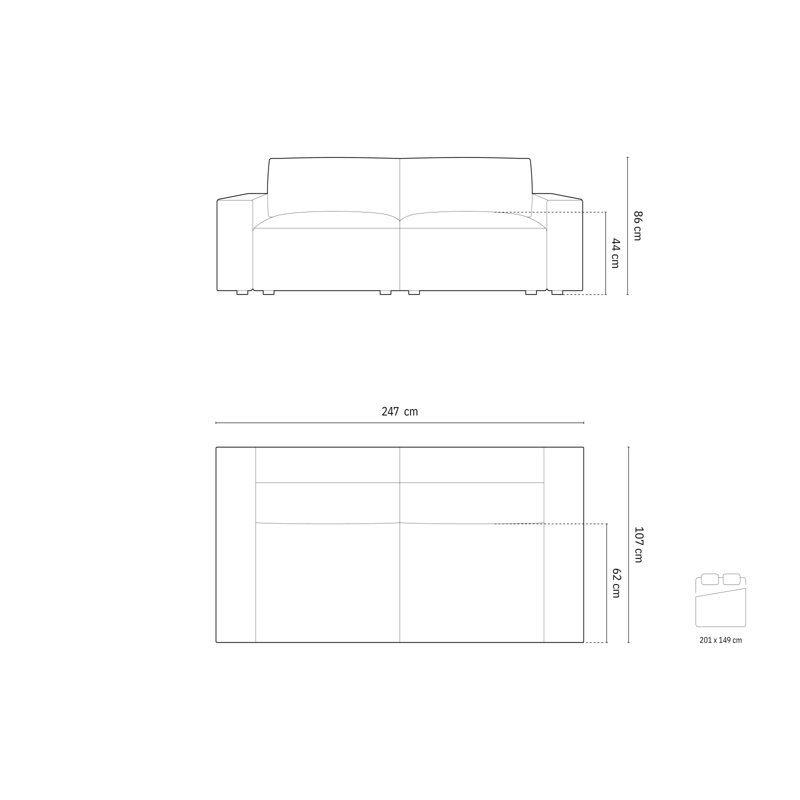 Biles 4 Seater Boucle Sofa Bed, Light Grey