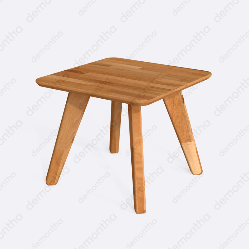 Table basse Dakota, table de salon minimaliste en bois de hêtre massif, H 17,7 po x L 22,8 po x l 22,8 po