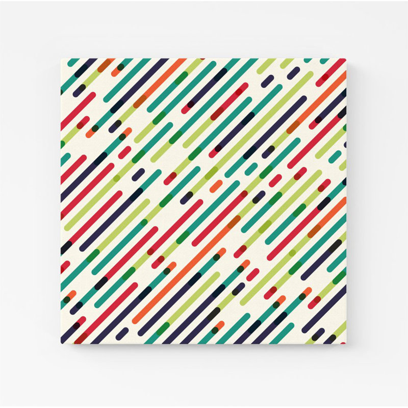 COLOURED DIAGONAL ABSTRACT PATTERN - Wrapped Canvas Print