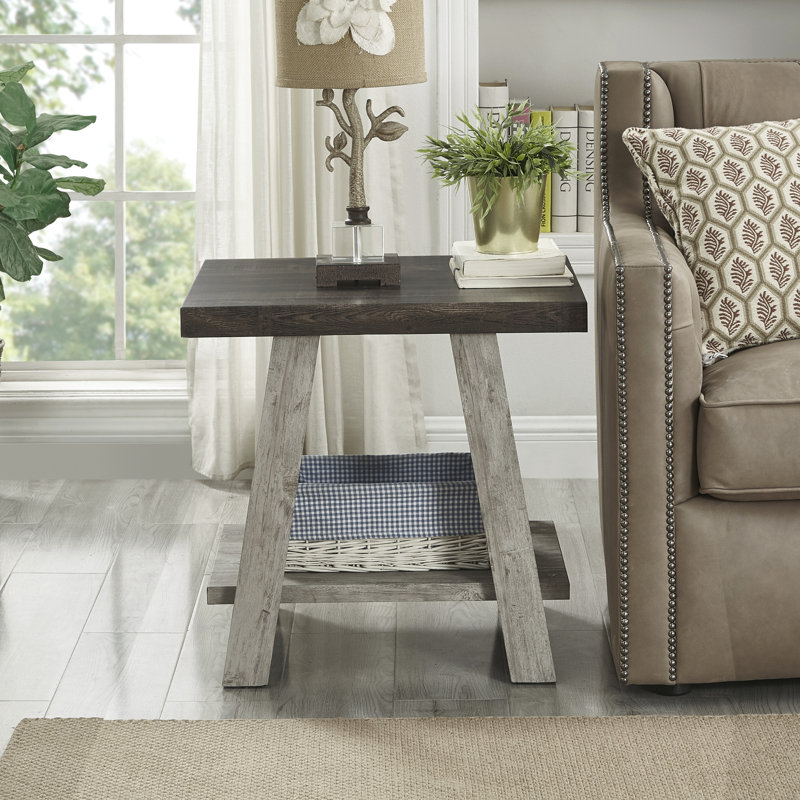 Angeleca End Table with Storage, Walnut