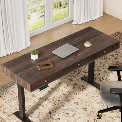 Electric Standing Desk With 3 Drawers, Height Adjustable Computer Desk