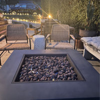Reviews Outdoor Wayfair Pit Table Design® | Alsacia Trent Austin Concrete Propane Fire &