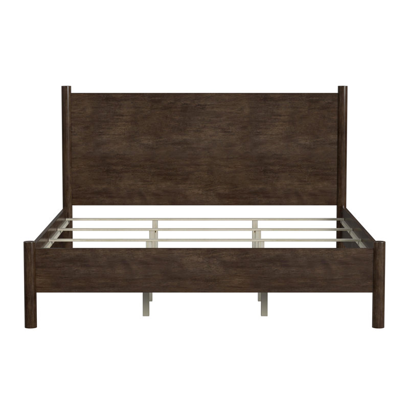 Lennon Rounded Leg Bed, King, Dark Brown