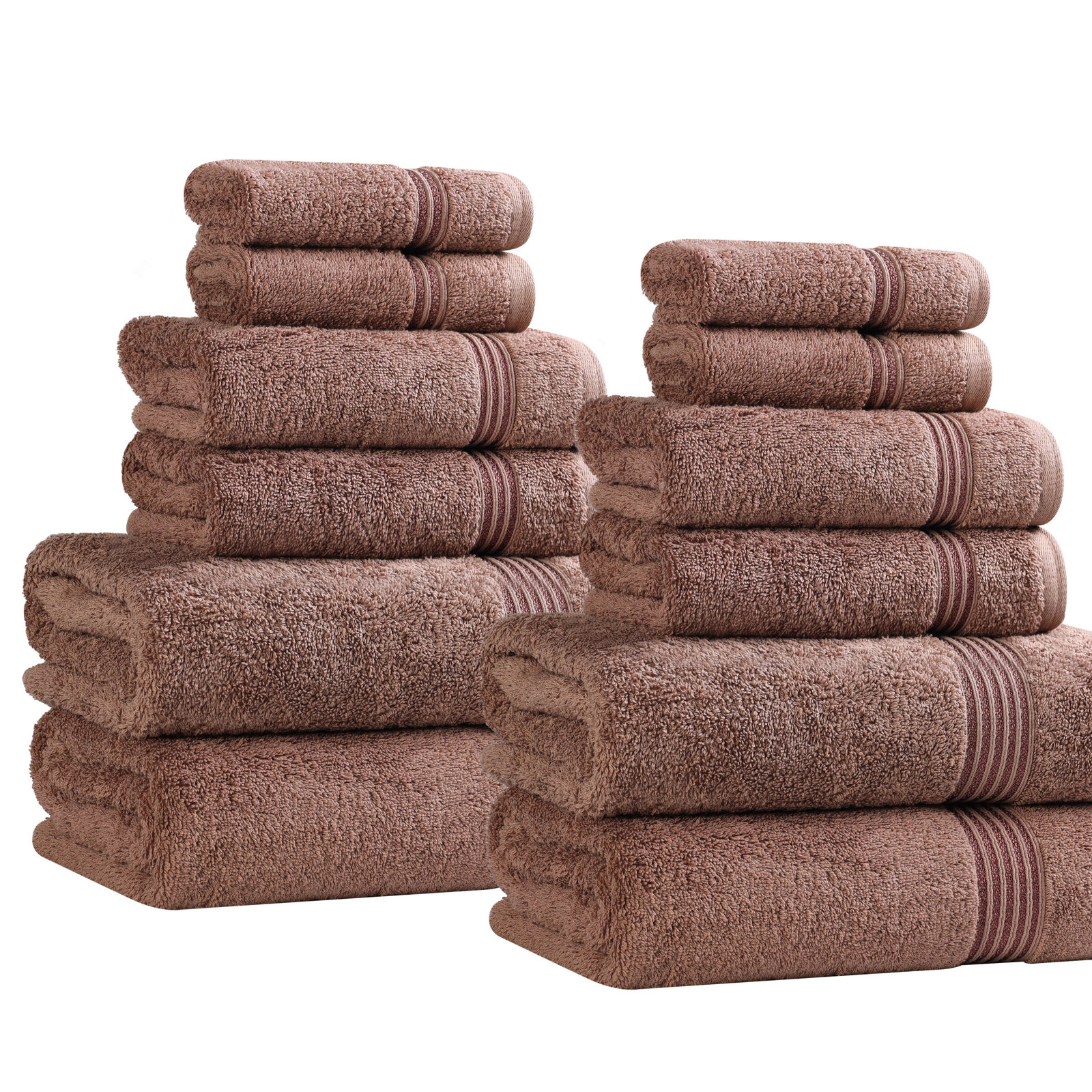 Guadlupe 12-Piece Egyptian Cotton Towel Set, Mocha