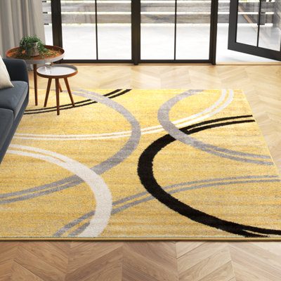 Andreina Abstract Yellow/Black/Gray Area Rug