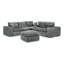 Canapé modulaire en forme de L de Boneless de 107 po avec repose-pieds mobile, canapé-lit confortable avec coussins, conception combinée pour le salon-2000178170
