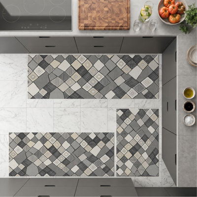 Tapis de cuisine géométriques lavables antidérapants