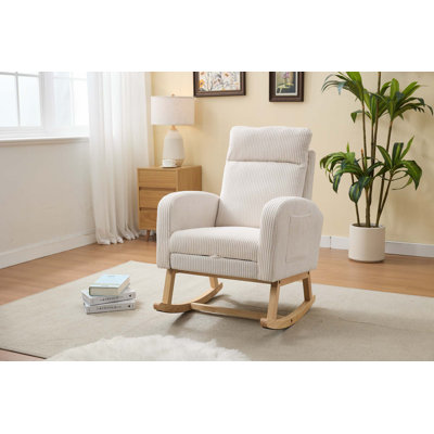 Chaise berçante avec pieds en bois massif