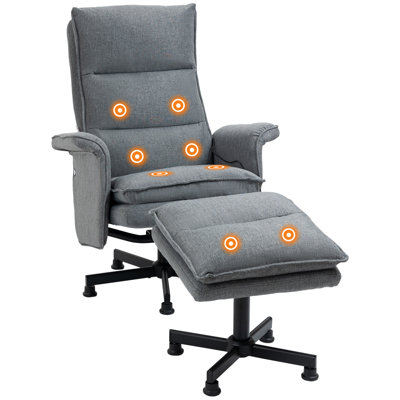 Ivoneta 78cm Wide Ergonomic Recliner with Massager