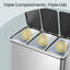 Steel Step On Multi-Compartment Rubbish & Recycling Bin - 54L-50176946