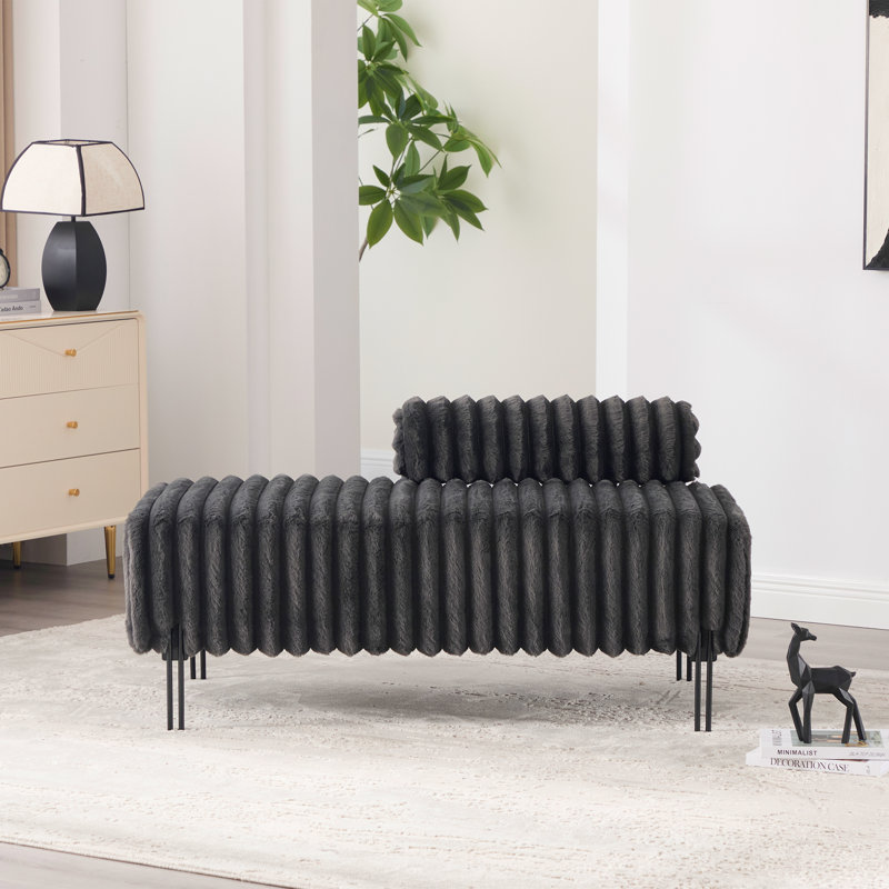 Banc rembourré l 49,6 po, Gris anthracite