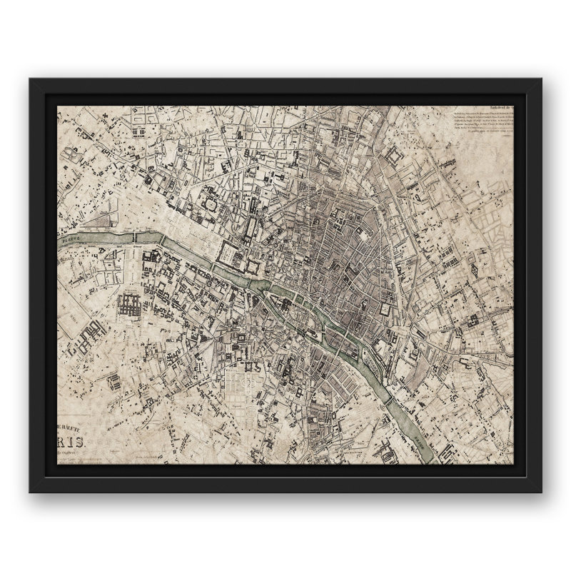 Carte de Paris rétro, H 12,75 po x l 15,75 po