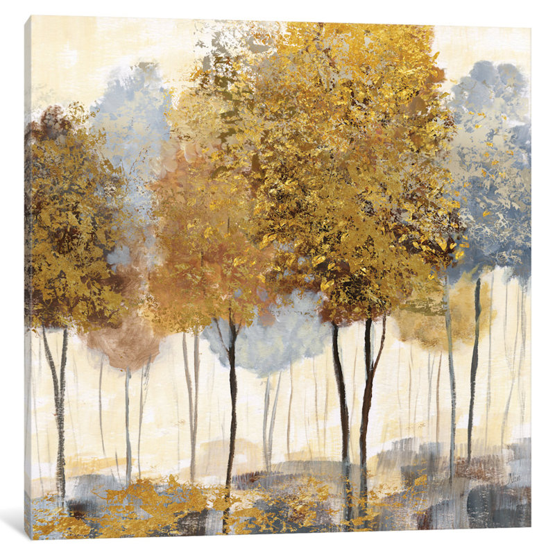 Forest i, reproduction d’art sur toile tendue, H 26 po x l 26 po x P 1,5 po, Toile avec cadre noir, Pas de tapis