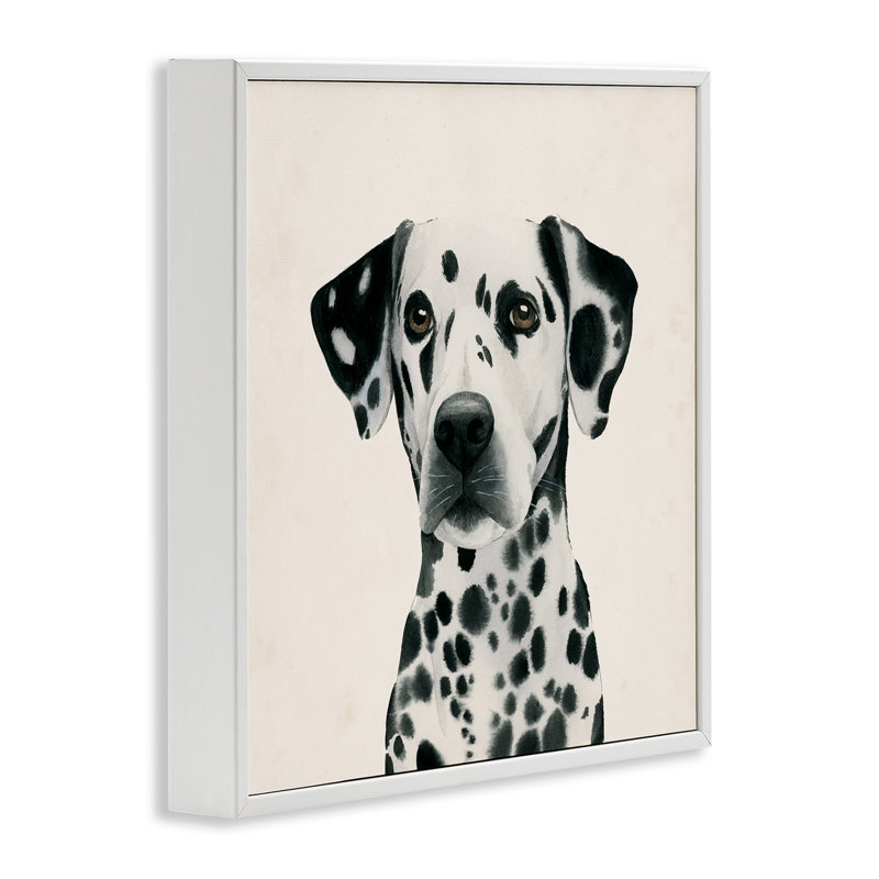 Art traditionnel giclée par Dalmatien traditionnel par Grace Popp, Giclée encadrée blanc bord de mer, H 12 po x l 12 po