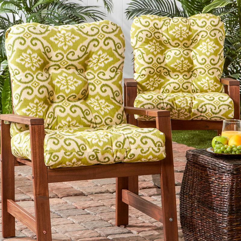 Coussin de chaise d'extérieur Lester, 2, Shoreham à motif ikat, H 21 po x l 21 po x P 21 po
